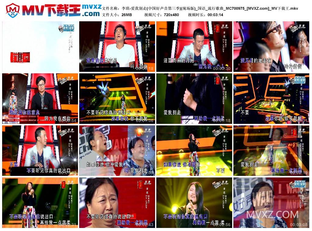 李琪-爱我别走(中国好声音第三季)(现场版)_国语_流行歌曲_MC700975